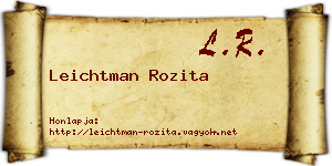 Leichtman Rozita névjegykártya